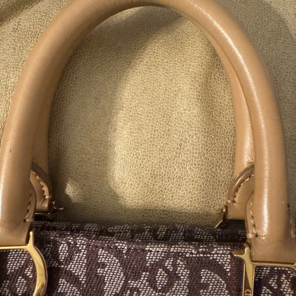 Christian Dior Saddle cloth handbag Dior in Beige and Brown Cloth Sz Sma… - Picture 5 of 12